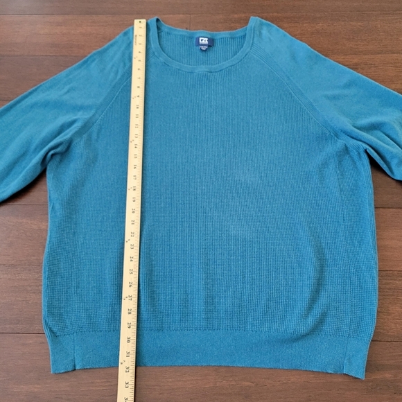 Cutter & Buck Men's Lakemont Mixed Stitch Crew Long Sleeve Sweater Size 3XB Blue - Picture 8 of 10